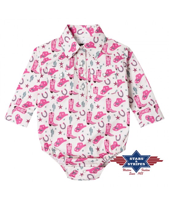 Stars & Stripes - Baby Cowgirl Babygrow Onesie