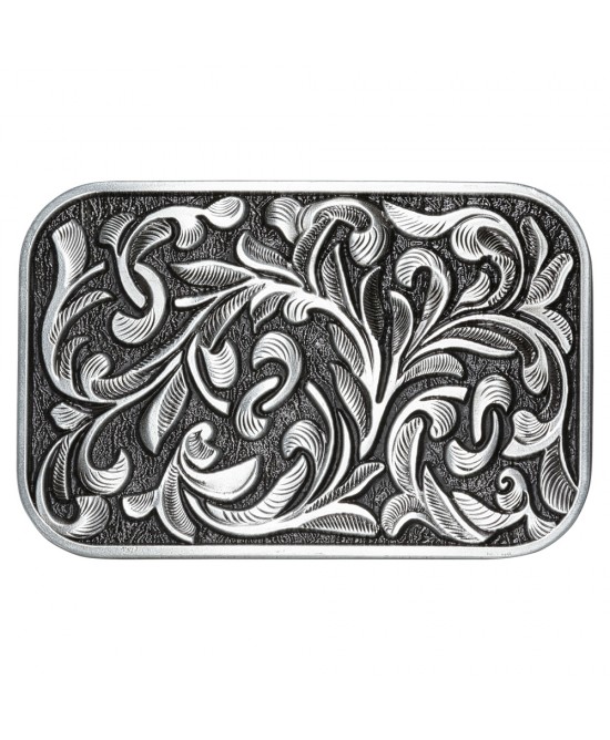 Belt Buckle -  Rectangular Western Scroll