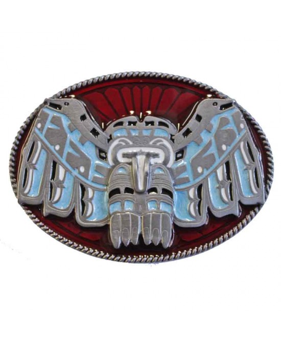 Belt Buckle - Western Totem Red