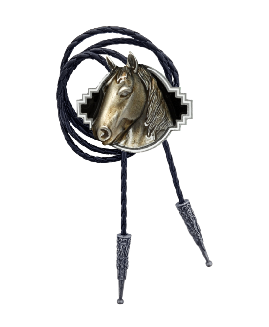 Bolo Tie - Horse Head Silver