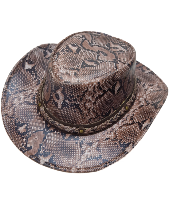 Leather Western Hat  Snake Print