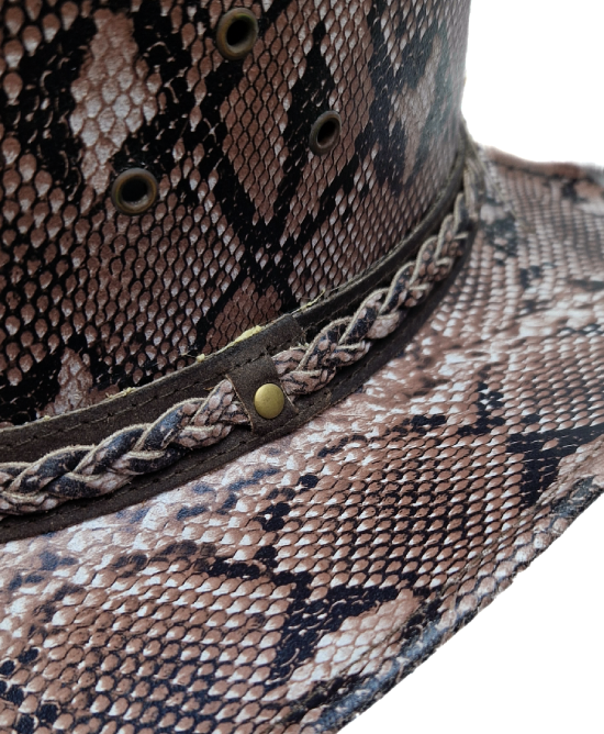 Leather Western Hat  Snake Print