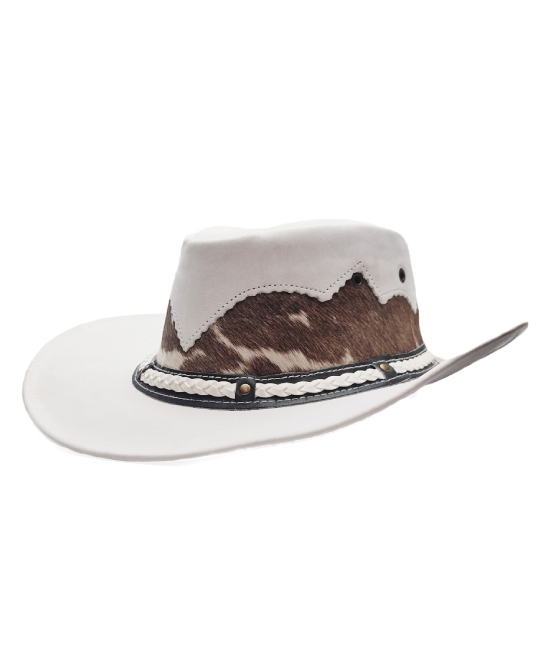 Leather Western Hat - White