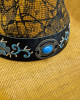 Straw Western Hat Brown with Blue Stone