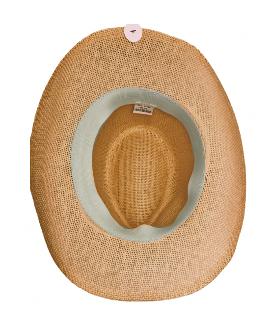 Straw Western Hat with Brown Hatband - Dune