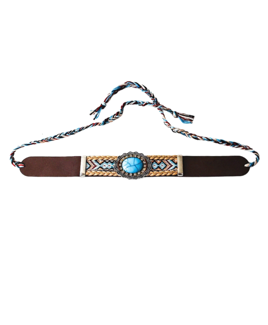 Stars & Stripes - Hat Band - HB - 43 - Turquoise Stone Aztec