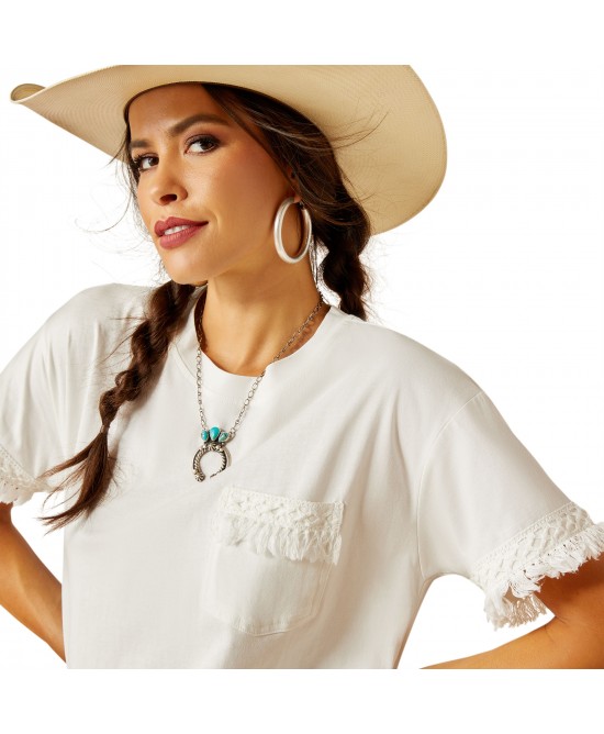 Ariat White Tassel Top