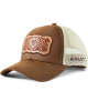 Trucker Hat -  Floral Leather Patch Cap