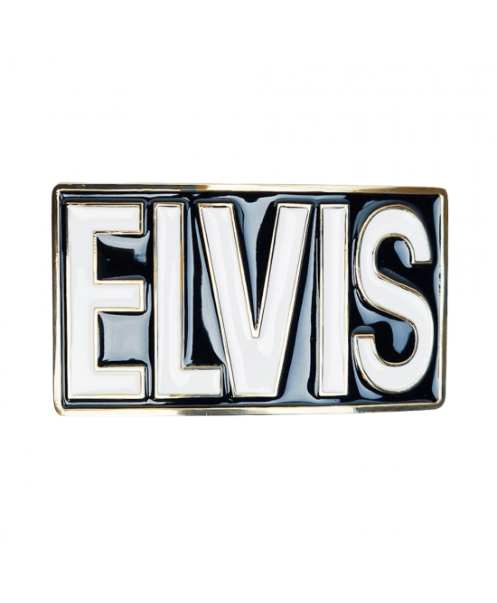 Belt Buckle - Elvis Black Rectangle