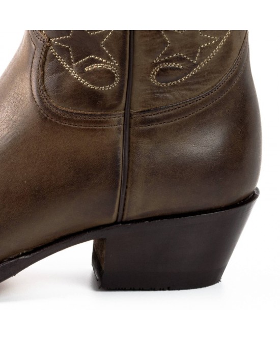 Mayura 2374 Dark Brown Ladies Cowboy Ankle Boots