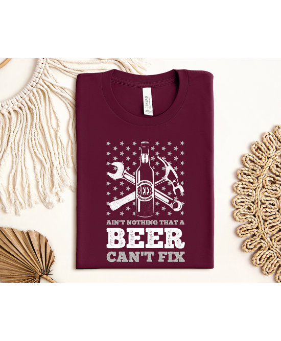 Rootin' Tootin' Tees - Ain't Nothing A Beer Can't Fix Red