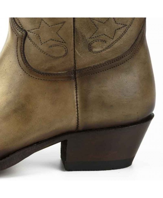 Brown/Grey Cowgirl Ankle Boots