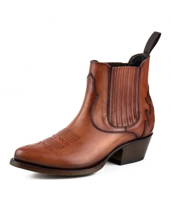 Mayura 2487 Marilyn Cognac Ladies Cowboy Ankle Boots