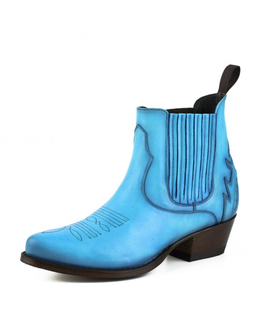 Mayura 2487 Marilyn Turquoise Ladies Cowboy Ankle Boots