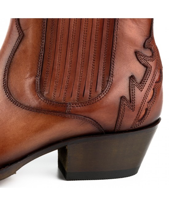 Mayura 2487 Marilyn Cognac Ladies Cowboy Ankle Boots