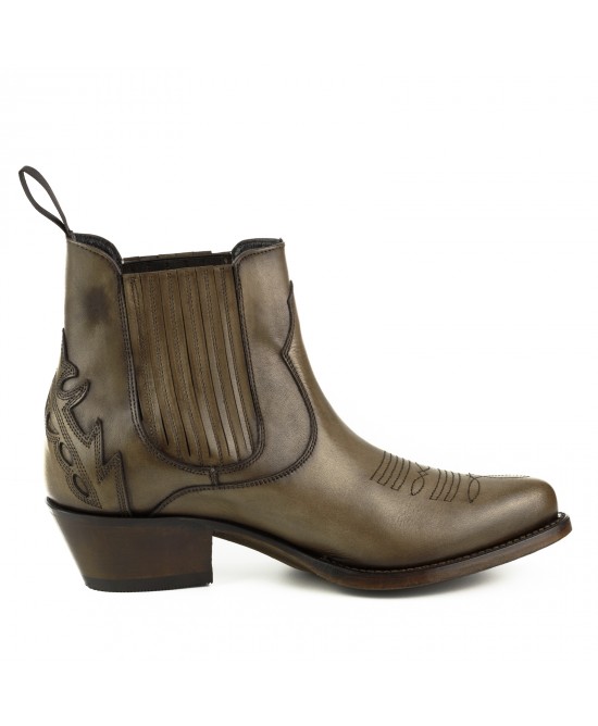 Mayura 2487 Marilyn Taupe Ladies Cowboy Ankle Boots