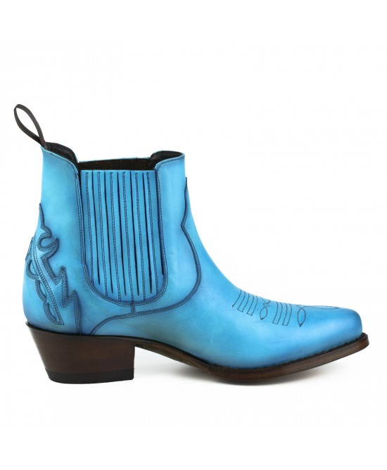 Mayura 2487 Marilyn Turquoise Ladies Cowboy Ankle Boots